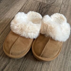 Target Tan Kids Slippers with Plush Lining